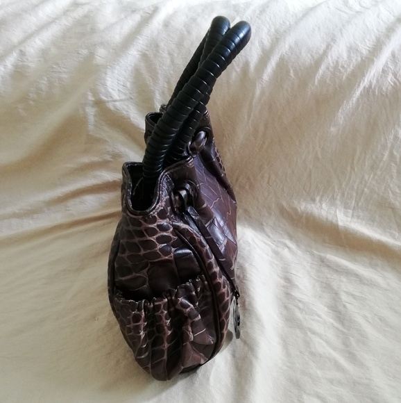 Giorgio Armani croc embrosed leather handbag - Picture 3 of 8